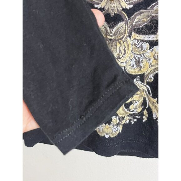 Vintage Cache Top Embellished S Black Regal Classic Preppy Y2K Retro Chic 80s - Picture 6 of 10